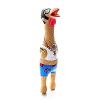 Charming Pet Squawkers Earl Latex Rubber Chicken Interactive Dog Toy, Small