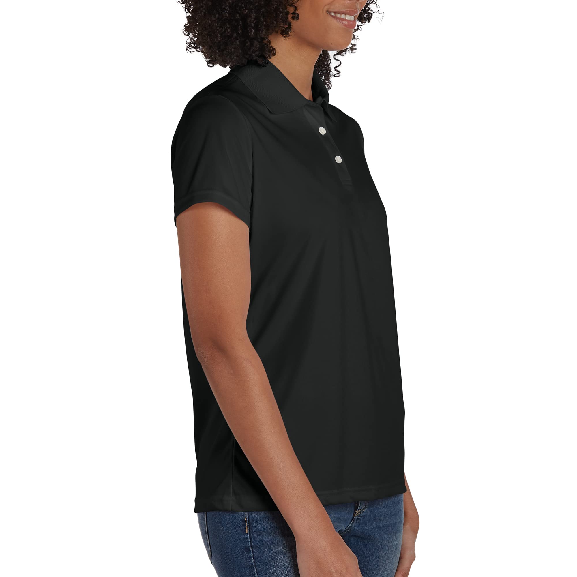 Hanes Women's Sport Cool DRI Polo Shirt, Moisture-Wicking Performance Polo Shirt for Women