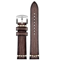 Handmade Genuine Leather Watch Strap 20mm 22mm24 for Rolex Citizen Omega MIDO Huawei GT Men's Watchband Brown Blue Green Grey (Color : 26mm, Size : 24mm)