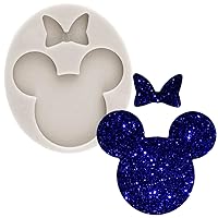 Mouse Head Bow Silicone Mold For Cake Decorating Cupcake Topper Candy Chocolate Gum Paste Polymer Clay Set Of 1