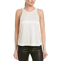 Joie Womens Beaded Tank Top, White, Small