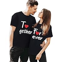 Workout Tops for Women Long Sleeve Zip Up Men's and Women's Valentine's Day Partner T Shirt Love Print Casual