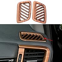 2PCS Peach Wood Texture Dashboard Upper Air Vent Outlet Cover Trim Interior Front Side Air Condition Panel Frame Kits for Honda CRV 2017 2018 2019 2020 2021 2022