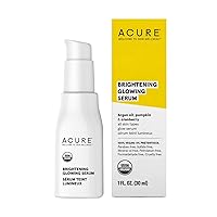 Brightening Glowing Serum - Revitalize & Hydrate Face & Neck - Argan Oil, Pumpkin & Cranberry - Antioxidant Protection for All Skin Types- All Natural Hydrating Formula - 100% Vegan, 1 Fl Oz