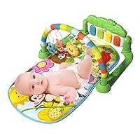 Baby Game Pad, Baby Gym Play Mat Fitness Activity Music Lights Fun Piano Education Toy for Girls Boys Green, Baby Game Blanket