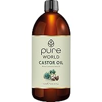 Castor Oil 1 Litre. Cold Pressed 100% Pure and Natural Hexane Free For Eyebrows, Nails, Beard, Hair, Eyelash Growth Cruelty-Free