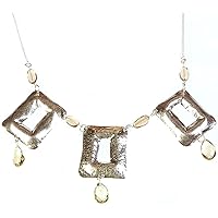 Lemon Quartz Designer Necklace - Sterling Silver