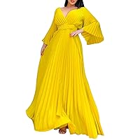 Women 2023 Wedding Guest Dresses Xmas Long Sleeve High Waisted Maxi Dresses Crewneck Autumn Winter Casual Dresses A01