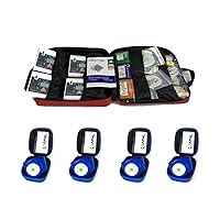 WNL Products WL120ES10-4 & 4 WLCRM Bundle: 4 Pack AED Defibrillator Practi-Trainer Essentials Base Model AED Training Kit & 4 Pack CPR Compression Rate Wrist Monitor Practi-CRM with Blue EVA Carrying