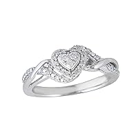 0.10 Cttw Diamond Promise Ring In 925 Sterling silver