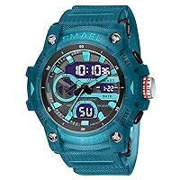 Dual Time Display Digital Watch Fashion Sport Quartz Analog Outdoor Waterproof Military Wrist Watch Auto Date Alarm Stopwatch Hour
