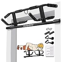 Pull Up Bar For Doorway - Pullupbar With Enhanced Smart Hook Angled Ergonomic Grip, Upper Body Multi-Grip Chin up Bar Max Limit 440 lbs