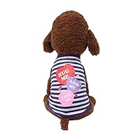 Wakeu Dog Clothes for Small Dogs Boy Yorkies Girl Chihuahua Summer Fall - Pet Shirt Hug KISS Love ME Vest Apparel - Puppy Cat Clothing Schnauzer Female Male Costume