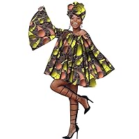 African Loose Dresses for Women Traditional Casual Print Dashiki Wear Floral Party Gown Ankara Wear Wax Clothing