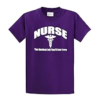 Nurse T-Shirt Nursing The Hardest Job You Will Ever Love RN LPN CNA Hospital Tee Unisex Shirt-Purple-Medium