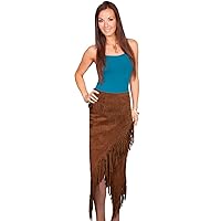Scully Women's Asymmetrical Fringe Suede Leather Skirt - L659-19