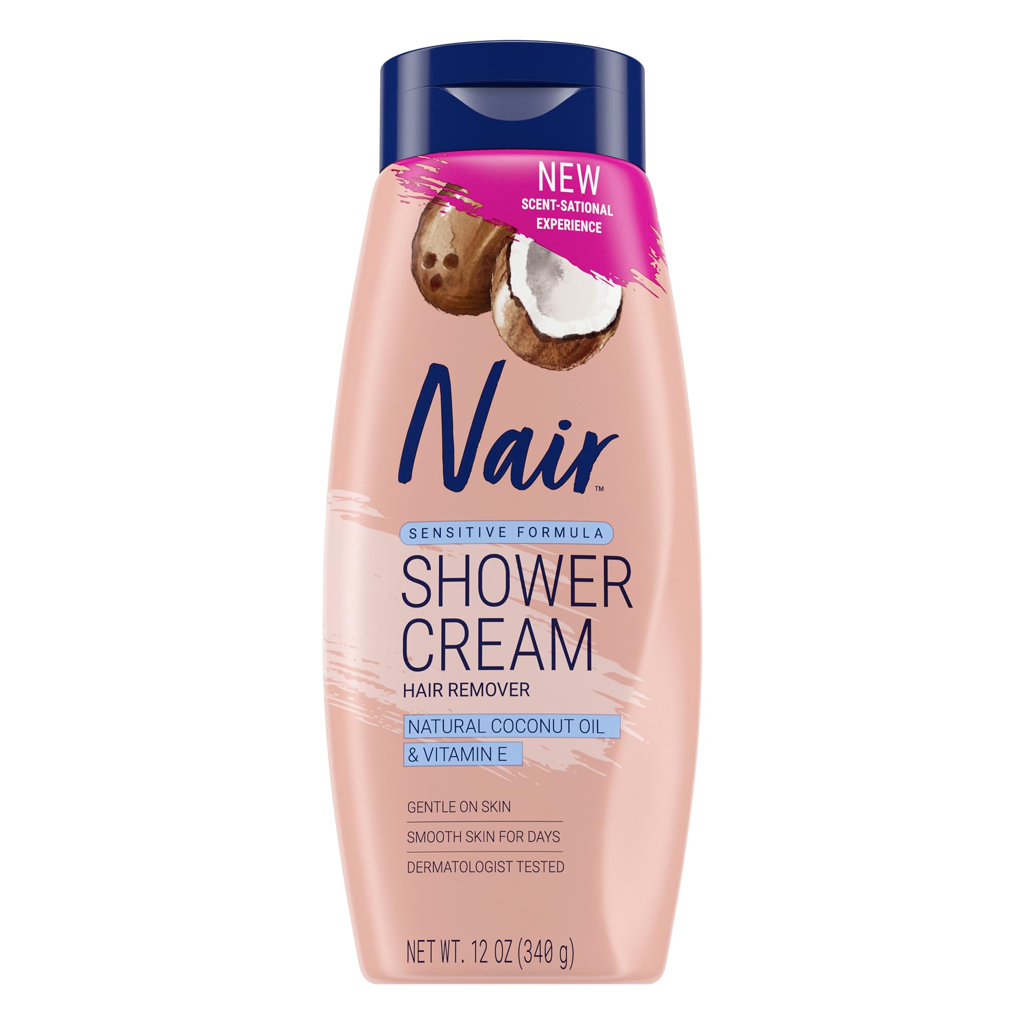 NAIR Sensitive Coconut Oil Shower Cream 12 oz