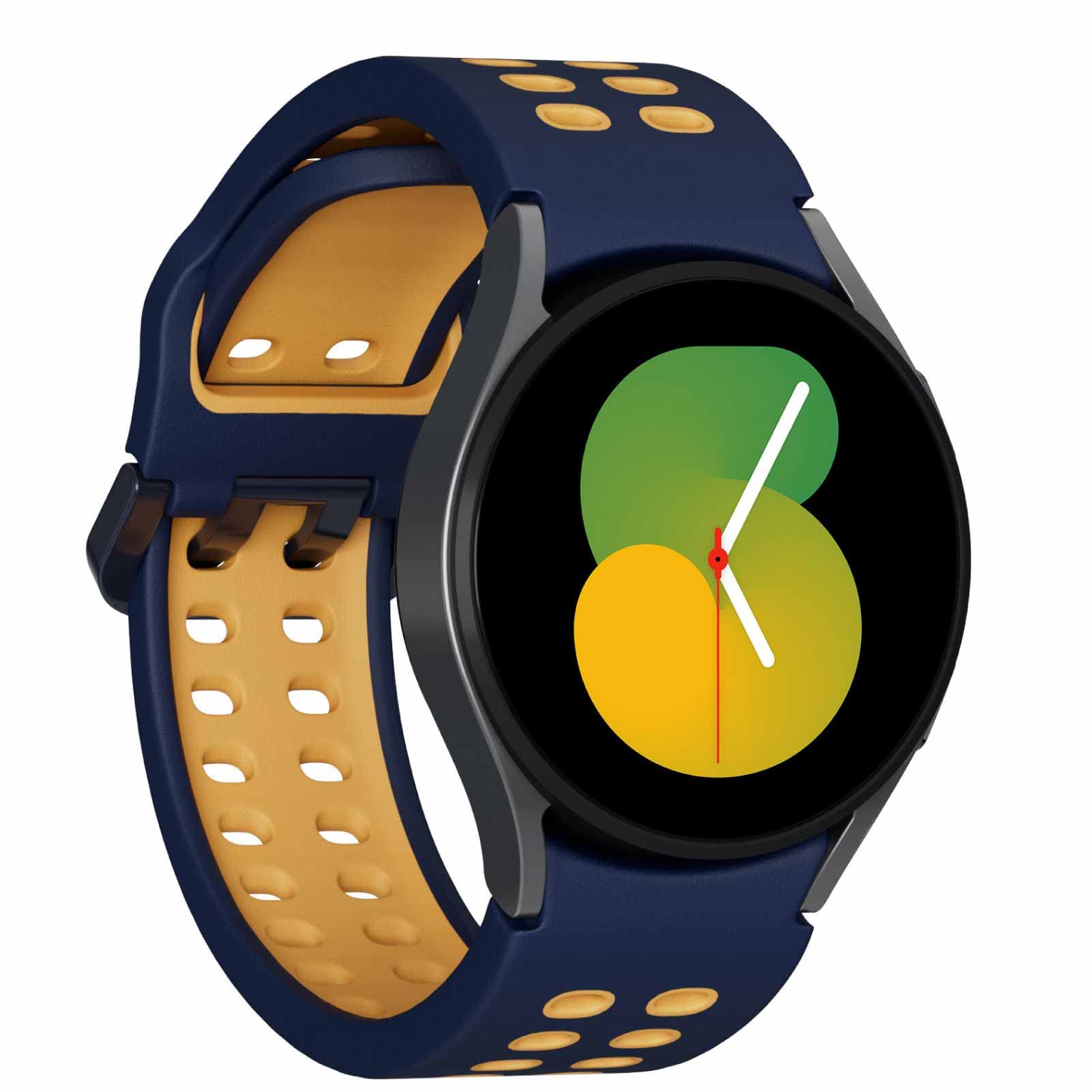 SAMSUNG Galaxy Watch5 Bespoke Edition 40mm Bluetooth Smartwatch, Body, Health, Fitness, Sleep Tracker, Improved Battery, Sapphire Crystal Glass, US Version, Graphite Extreme Sport Band, Navy/Mustard