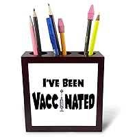 Funny Cute Ive Been Vaccinated Covid19 Pandemic Cartoon... - Tile Pen Holders (ph_340988_1)