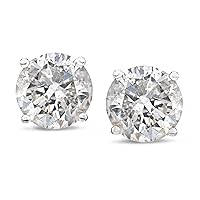 Amazon Essentials 14K Gold Round-Cut Diamond Stud Earrings (1/4-2 cttw, J-K Color, I2-I3 Clarity) (previously Amazon Collection)