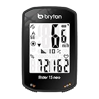 Bryton Rider 15 neo GPS Cycling Computer Device Only: Twist | Click | Go! 3 Satellite System. 16 Hr Battery Life. Supports BLE Speed, Cadence, Heart Rate Sensors. Backlight. Smart Notifications.