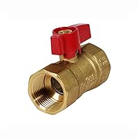 GUHW-56G56G Gas Ball Valve with 3/4'' FIP x 3/4'' FIP Fittings for Gas Connectors with Quarter-Turn Lever Handle, Brass Construction, Excellent Corrosion Resistance, CSA Approved