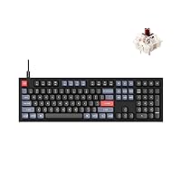Keychron Q6 Wired Custom Mechanical Keyboard, QMK/VIA Programmable Macro, Full-Size Aluminum RGB Backlit, Double Gasket Hot-Swappable Gateron G Pro Brown Switch Compatible with Mac Windows Linux-Black