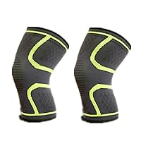 Compression Knee Brace for Women Men - 2 Pack Knee Compression Sleeve Support for Running Walking Knee Pain Arthritis (Green,Medium)