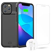 GIN FOXI Battery Case for iPhone 12 Pro Max, Ultra-Slim Powerful 7000mAh Battery Charging Case Rechargeable Anti-Fall Protection Extended Charger Cover for iPhone 12 Pro Max Battery Case(6.7 inch)