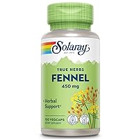 SOLARAY Fennel Seed 450mg | May Help Support Healthy Digestion, Fresh Breath, Respiratory Function | Non-GMO | Vegan | Lab Verified | 100 VegCaps