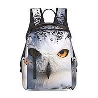 Laptop Backpack 14.7 Inch with Compartment Snowy Owl Eyes Laptop Bag Lightweight Casual Daypack for Travel