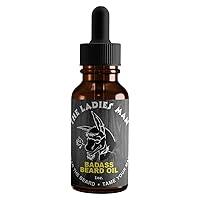 Badass Beard Care Oil For Men - The Ladies Man Scent, 1 oz - All Natural Ingredients, Keeps Beard and Mustache Full, Soft and Healthy