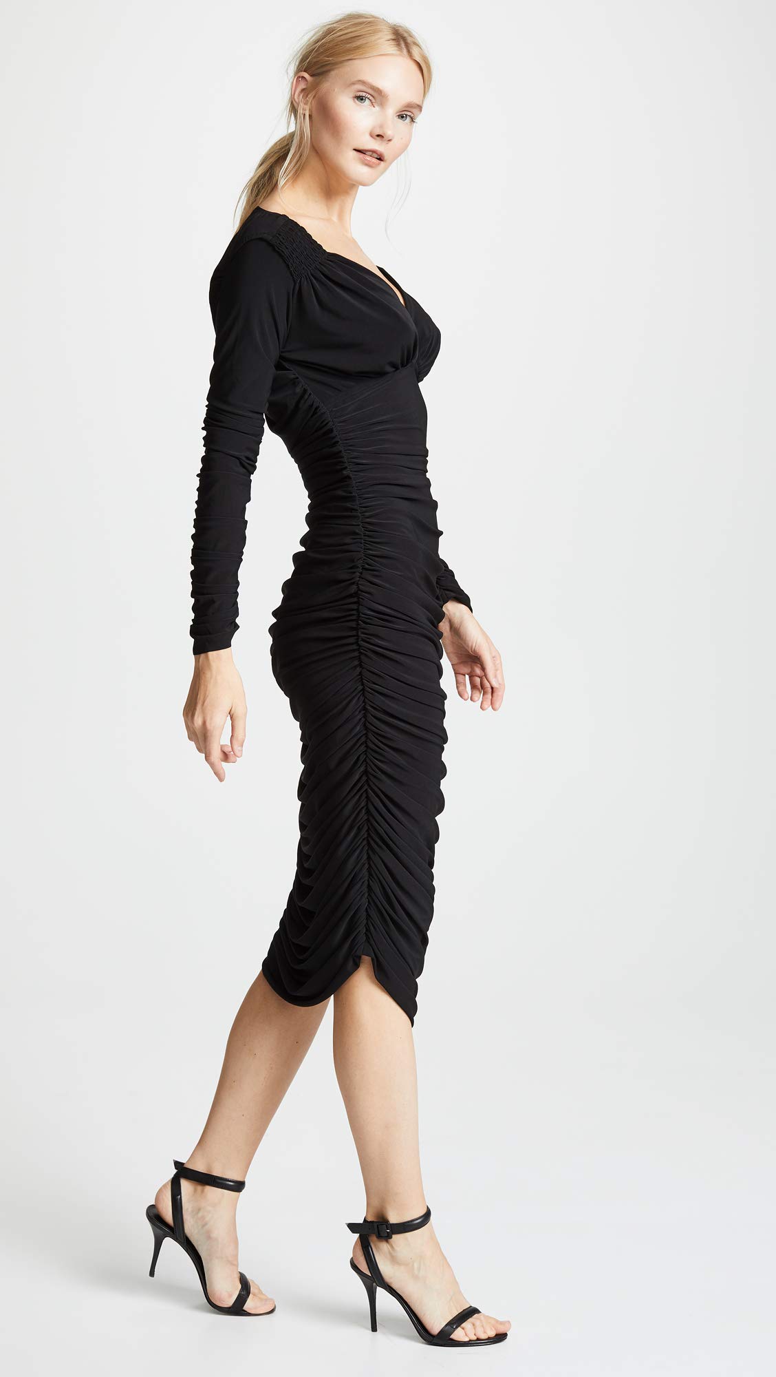Norma Kamali Women's Long Sleeve Tara Dress Bl