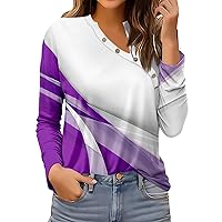 Casual Long Sleeve Tops for Women 2024 Valentine's Day Trendy Irregular Button Down Shirts Plus Size Tunic Top