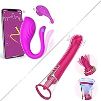 APP & Remote Control Vibrating Panties Wearable Vibrator, Healexcer Smartphones Dual Motors Adult Sex Toys for Women Couples Pleasure with Vibrating Ball 9 Stimulations, Couples Sex Products Games