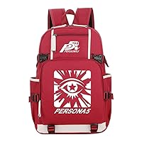 Persona 5 Game Luminous Backpack Rucksack Laptop Book Bag Casual Dayback Red-2