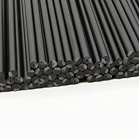 150mm x 4.5mm Black Plastic Lollipop Sticks - (3 Pk) 75 Pcs