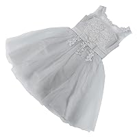 Short Lace Bridesmaid Party Dress Elegent Evening Dress Slim Bridesmaid Dress Soft Wedding Dresses (Grey, Size S)