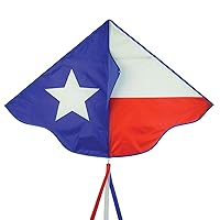 In the Breeze 3392 — 46-inch Texas Delta Kite — Printed Lone Star Flag, Easy-Flying Kite with Color-Coordinated Tails; Kite Line Included