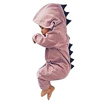 Interesting Romper Jumpsuit Outfits Clothes,Infant Baby Kids Dinosaur Hooded Romper Jumpsuit Outfits Clothes (Pink,Tag Size 70, US 3-6 Months)