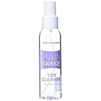 Doc Johnson Main Squeeze - Toy Cleaner - Triclosan-Free Cleaning Spray - Free of Sulfates, Parabens, and Dyes - 4 fl. Oz (188 ml)