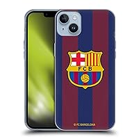 Head Case Designs Officially Licensed FC Barcelona Home 2023/24 Crest Kit Soft Gel Case Compatible with Apple iPhone 14 Plus