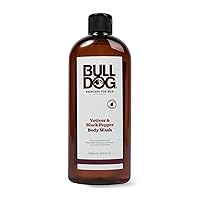 BULLDOG Mens Skincare and Grooming Body Wash Vetiver & Black Pepper, 16.9 Fluid Ounce