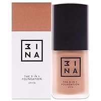 3INA The 3-In-1 Foundation 205 - Vegan Formula - Combination Of Primer, Concealer And Foundation - Medium Coverage - Natural Finish - Perfect For Covering Lines And Blemishes - Long Lasting - 1.01 Oz