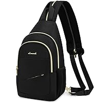 LOVEVOOK Sling Bag for Women, Sling Backpack Crossbody Bag Convertible, Small Diaper Bag Hiking Daypacks Water-resistant, Travel Shoulder Bag Chest Bag, Black