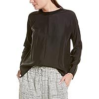 Eileen Fisher Womens Mixed Media Pullover Blouse