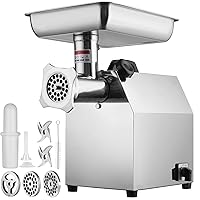 VEVOR Electric Meat Grinder, 5.95 Lb/Min, 650W（3800W MAX) Industrial Meat Mincer with 2 Blade, 3 Grinding Plates, Sausage Kit 304 Stainless Steel Commercial Meat Grinder, ETL Listed