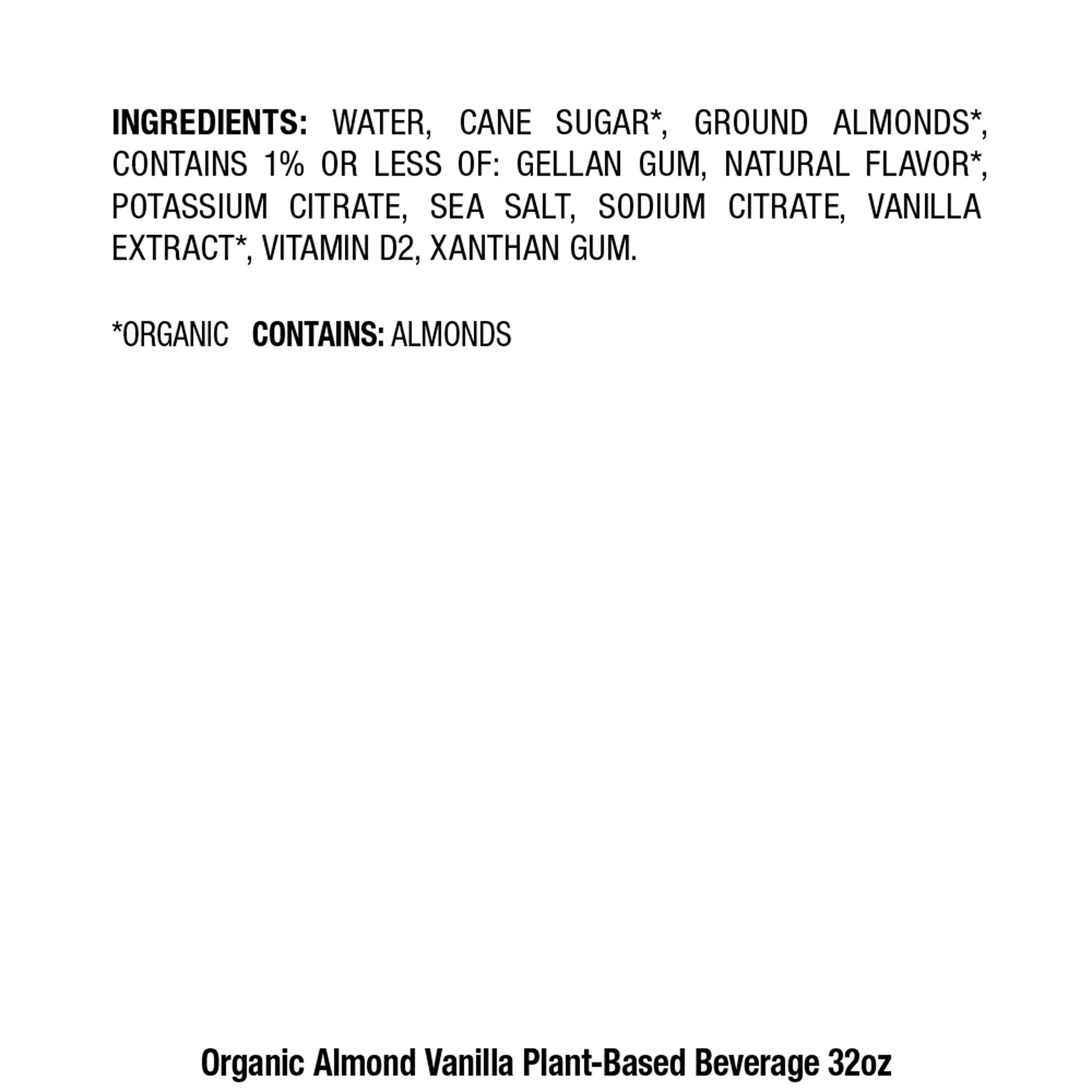Pacific Foods Organic Almond Vanilla Plant-Based Beverage, 32oz (Pack of 5)