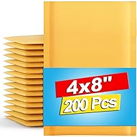 Kraft Bubble Mailers 4x8 Inch 200 Pack, Tear Resistant Padded Envelopes, Thick Self Sealing Bubble Envelopes, Suitable for Small Businesses, Shipping, Mailing, Packaging, Yellow