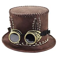 Holibanna 1pc Steampunk Hat Party Steampunk Hat Steamgoggles Jester Cap Gothic Metallic Top Hat Doctor Bachelor Hat Top Hats for Women King Vintage Accessories Industrial Style Man Props